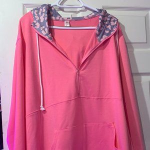 Shirley & Stone Pink Hoody w Gray/Pink Pattern Accents Size 3XL